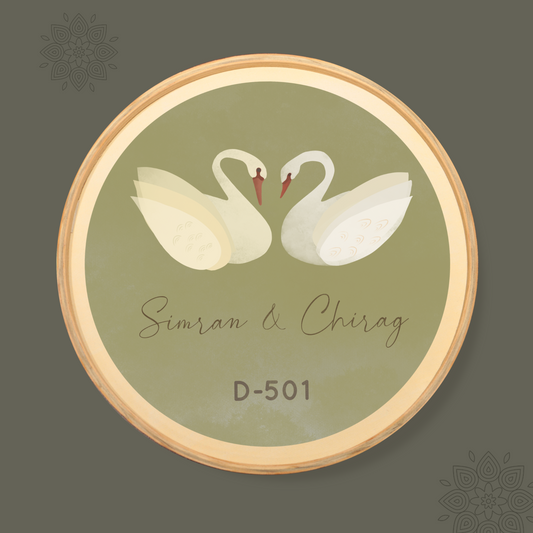 Serenity Swans | Minimal & Symbolic | 12" Name Plate