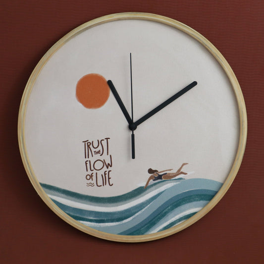 Trust the flow of life |  Handcrafted Wall Clock